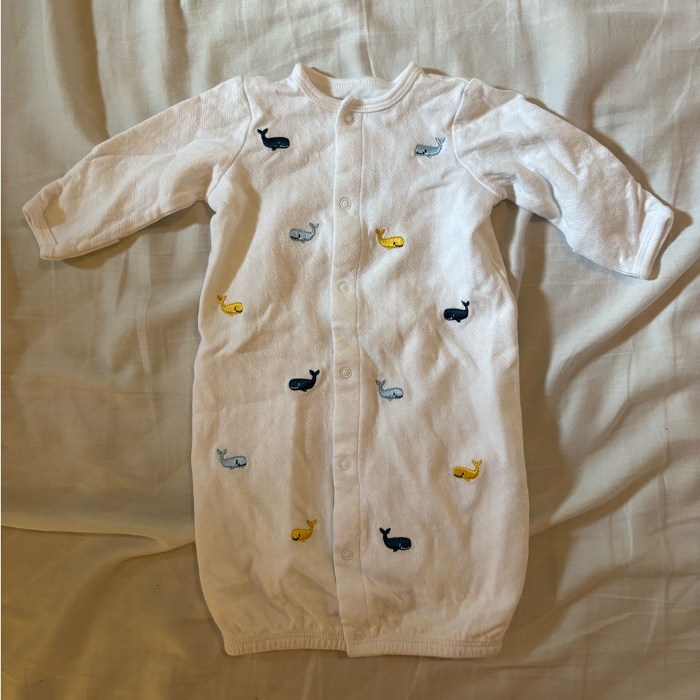 Whale Print White Kids Pajamas sleep sack